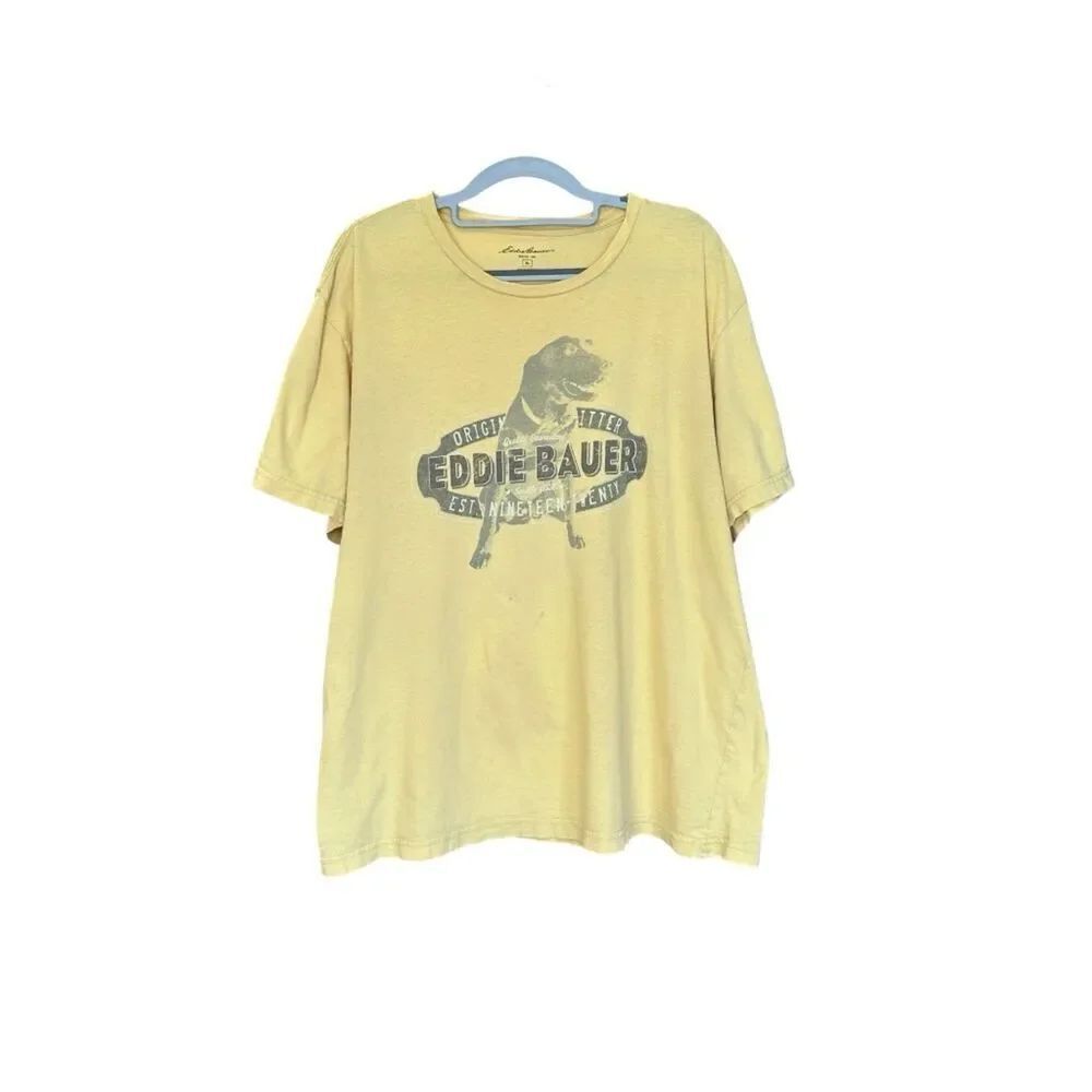 Eddie Bauer Men's Graphic Short Sleeve Tee Gold-Yellow XL *Call-Out*